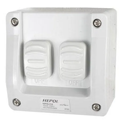 10A Weatherproof 2 Gang Surface Switch Ip66** | Plugs & Sockets - Surface Switches