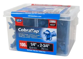 1/4"x2-3/4" Hex Head CobraTap Concrete Screws (100/Box)