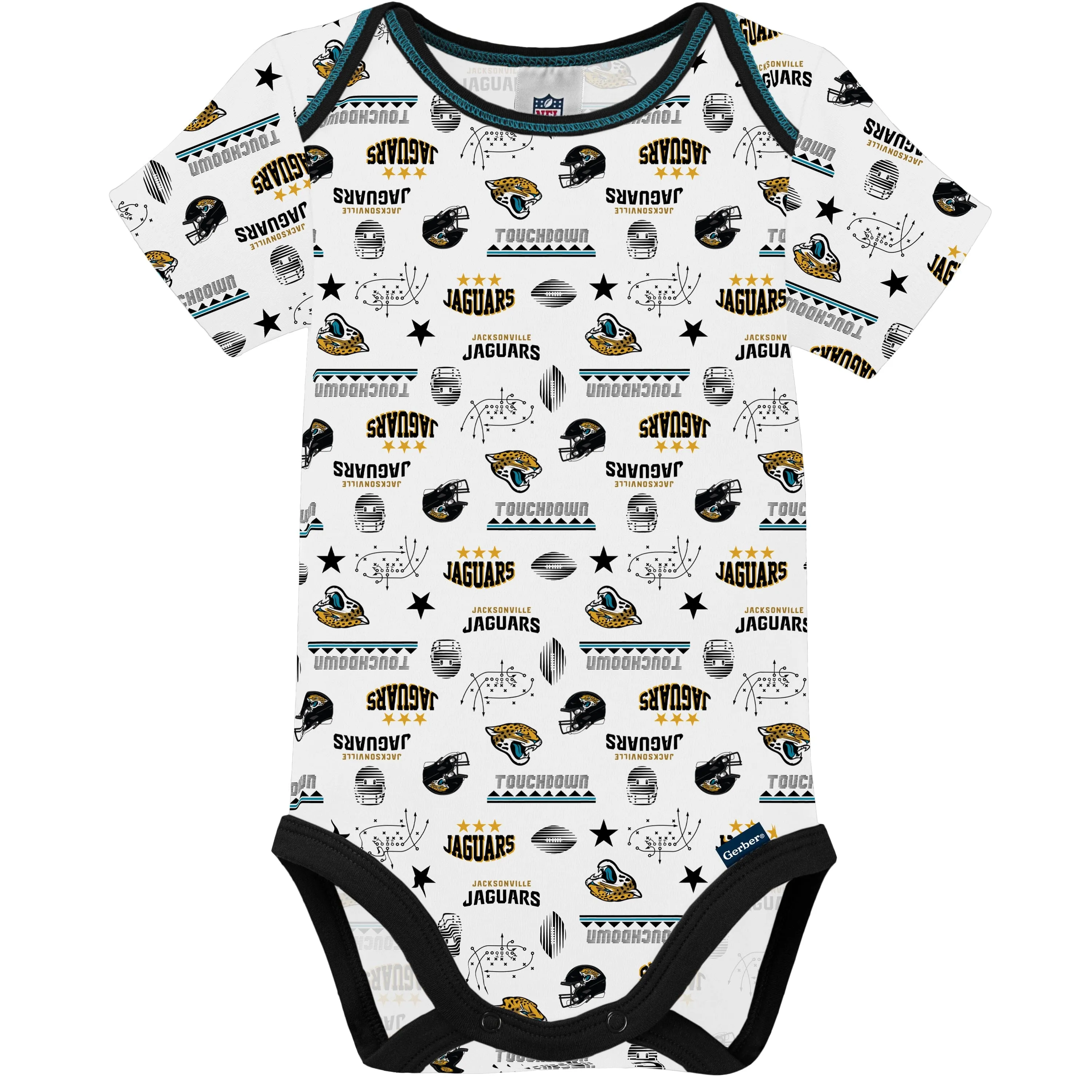 3-Pack Baby Boys Jaguars Short Sleeve Bodysuits