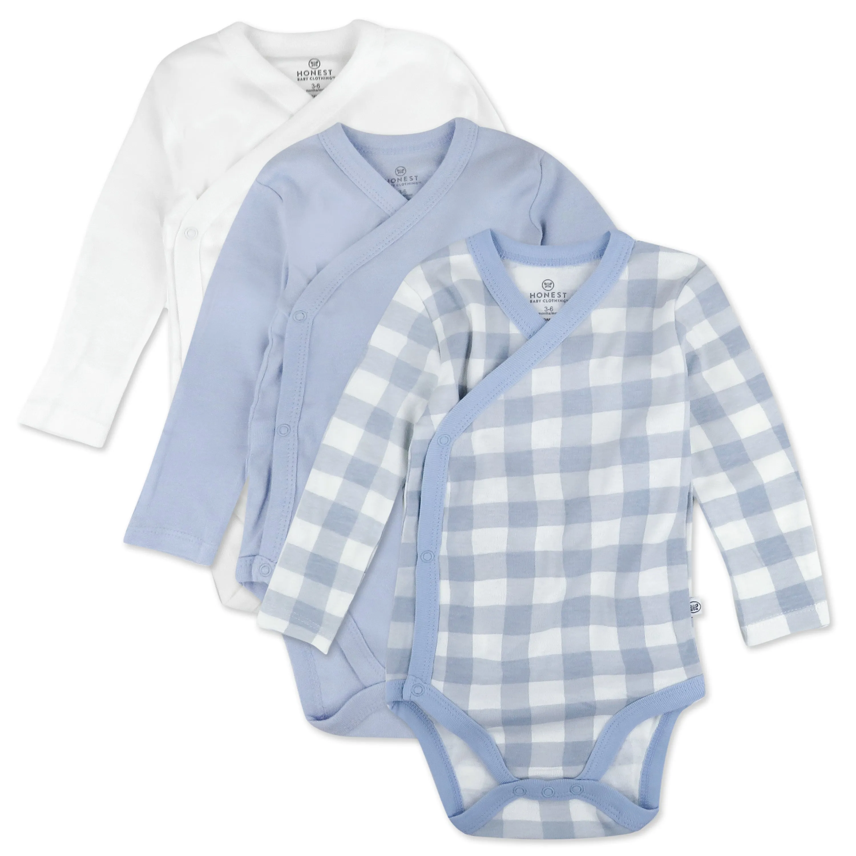 3-Pack Organic Cotton Long Sleeve Side-Snap Bodysuits