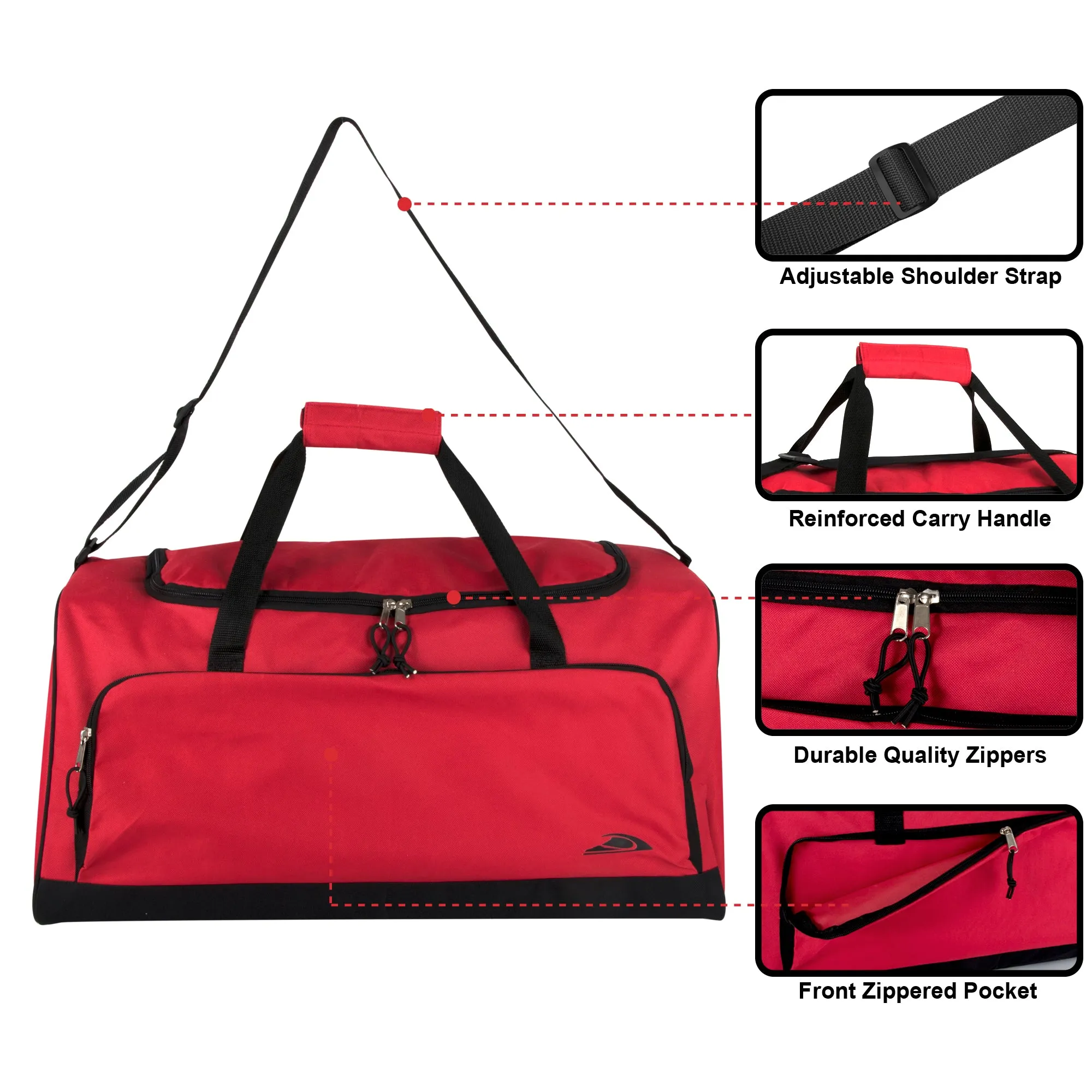 61cm Duffel Bag Jumbo 54L Capacity - Red