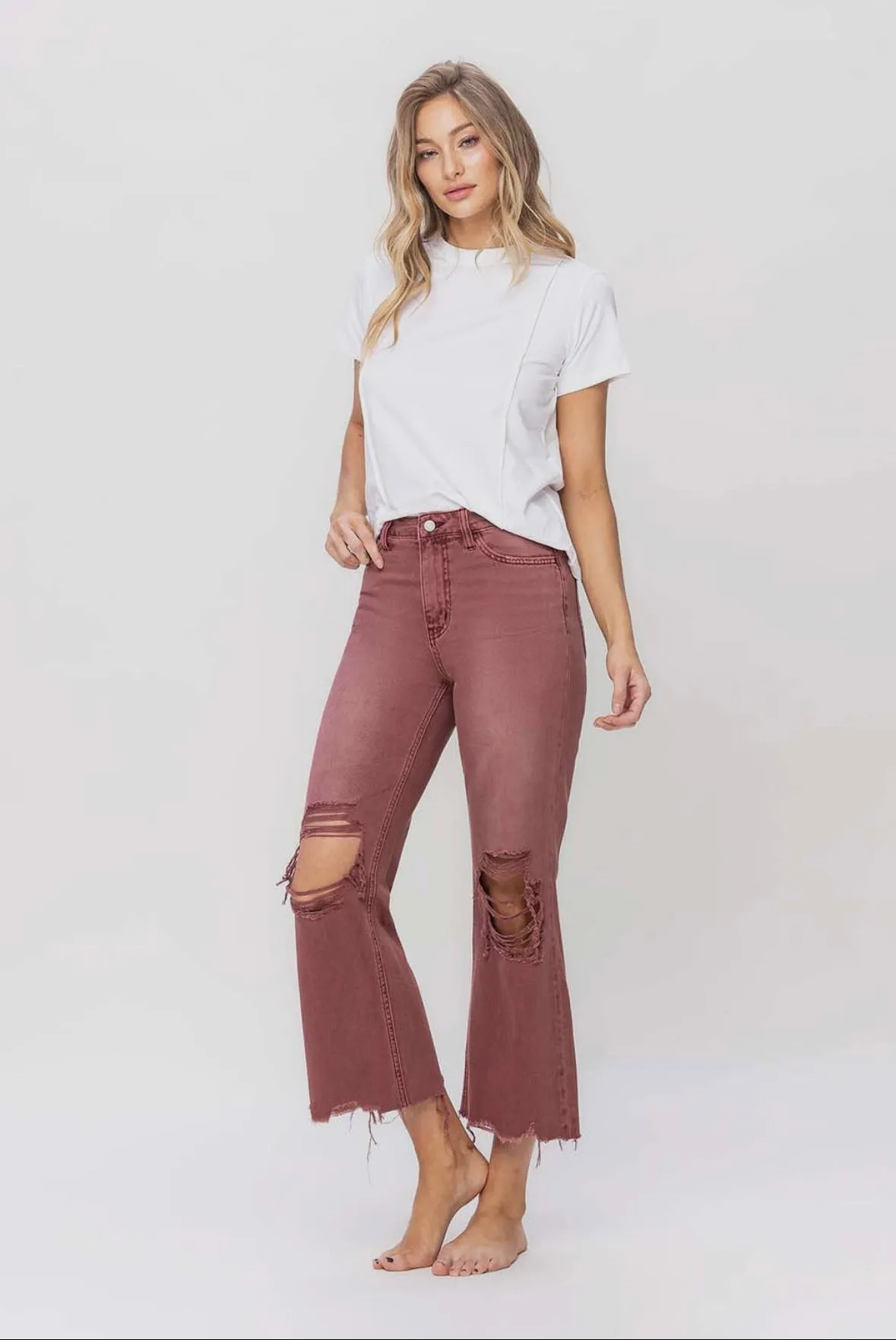 90s Vintage Flare Jeans in Russet Brown