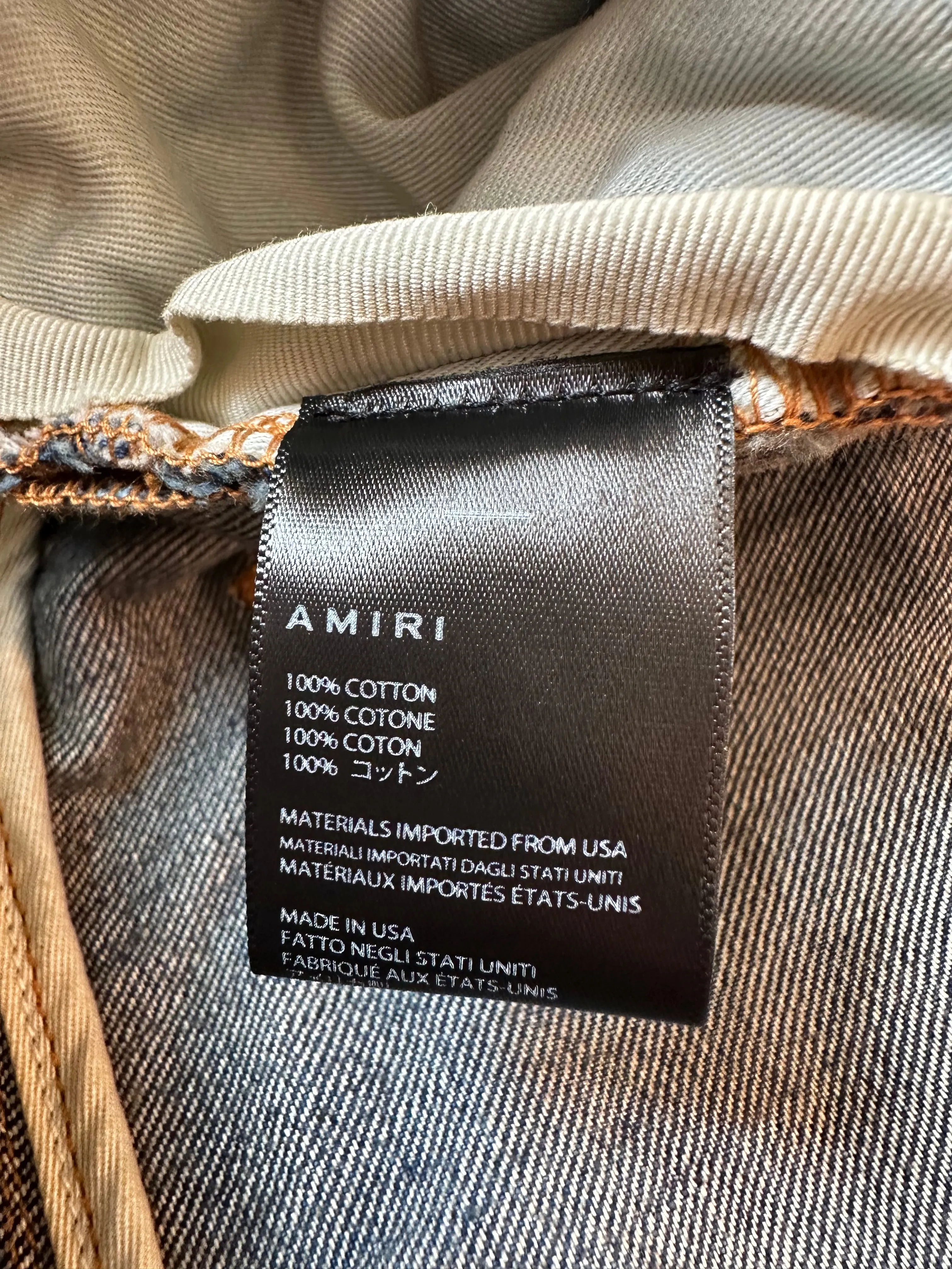 Amiri Dark Blue Distressed Jeans