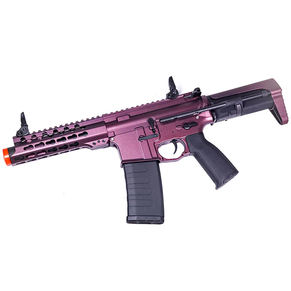 ANM CUSTOMS Cerakote KWA Ronin PDW KeyMod AEG Airsoft Gun - Black Cherry