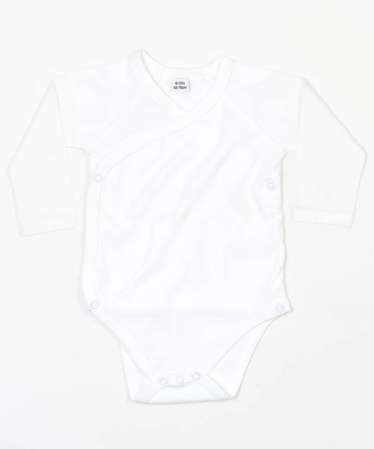 Baby long sleeve kimono bodysuit | White