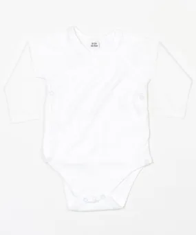 Baby long sleeve kimono bodysuit | White