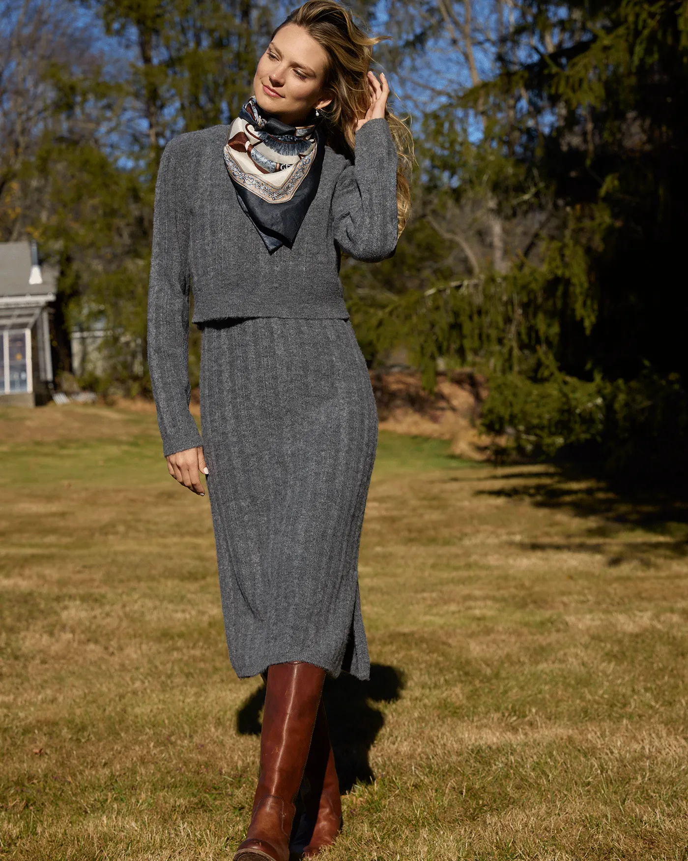 BECCA MIDI SWEATER DRESS