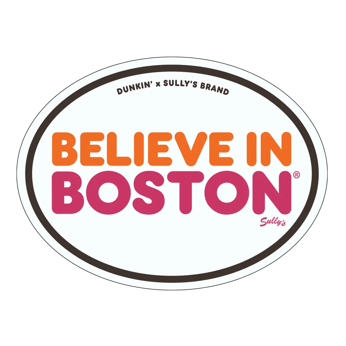 Believe In Boston x Dunkin' Vinyl Oval Sticker