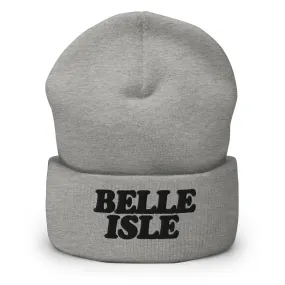 Belle Isle Embroidered Cuffed Beanie - Gray / Black