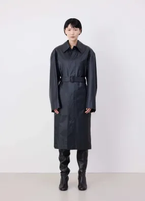 BELTED RAIN COAT WITH SLITS