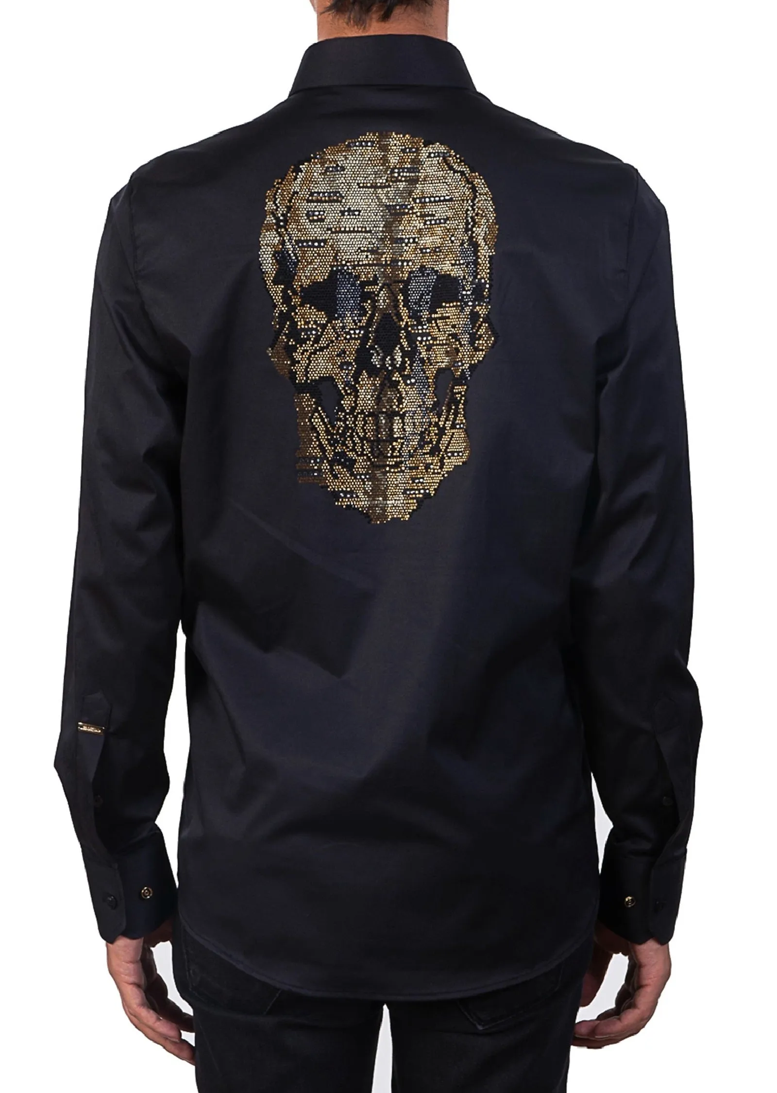 Black Gold Skull Rhinestone Shirt