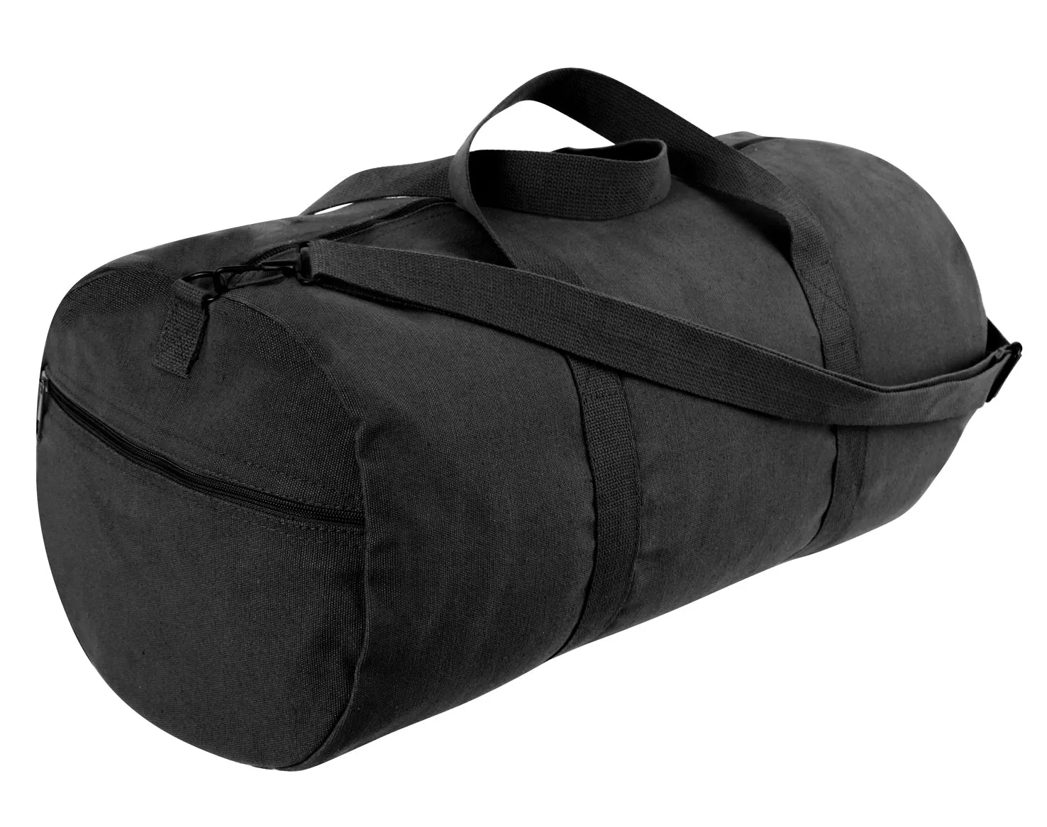 Black Heavyweight Cotton Canvas Duffle Bag Sports Gym Shoulder & Carry Bag 24"x12"x12"