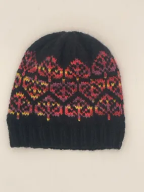 Black, Purple, Red, and Yellow Wool Aspen Leaf Knit Hat