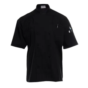 Black Short Sleeve Mesh-Back Chef Coat 4651