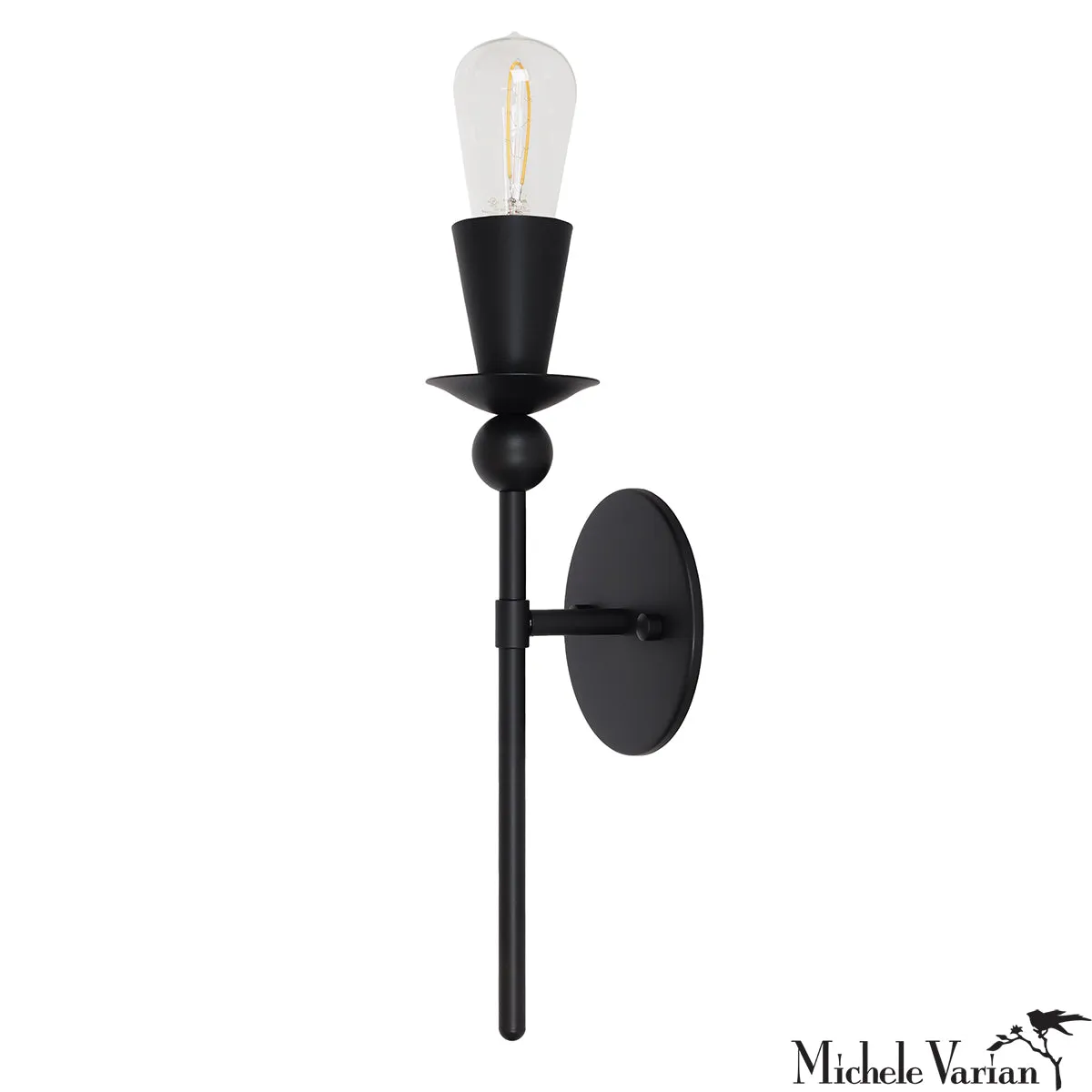 Black Single Polyform Wall Sconce Light