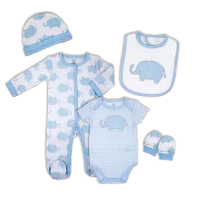 Blue Elephant Bodysuit Set