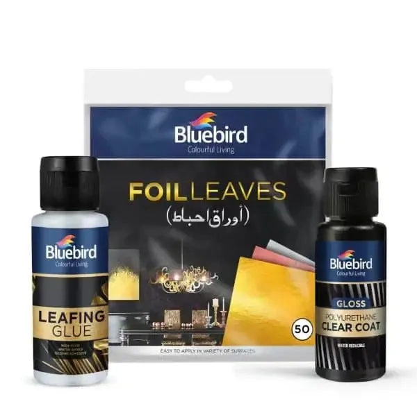 Bluebird Leafing Glue   Gold Foil Leaves   Clear Coat Bundle