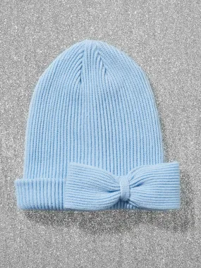 Bow-Accent Knit Hat