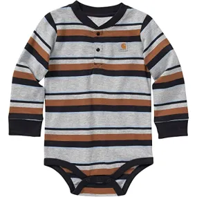 Boys' Long-Sleeve Stripe Henley Bodysuit CA6307