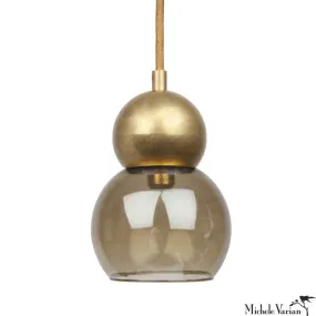 Brass Double Bubble Light Fixture Small 5 inch