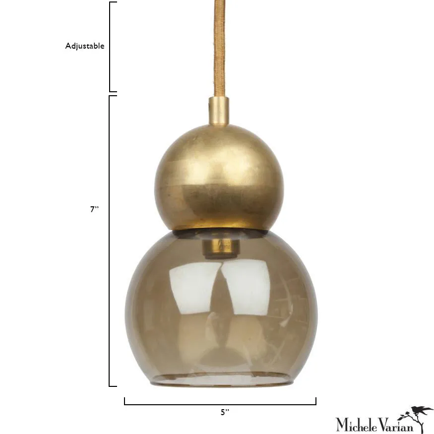 Brass Double Bubble Light Fixture Small 5 inch