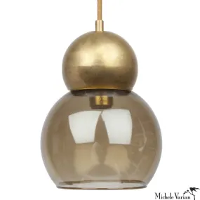 Brass Double Bubble Pendant Light Large 8 inch