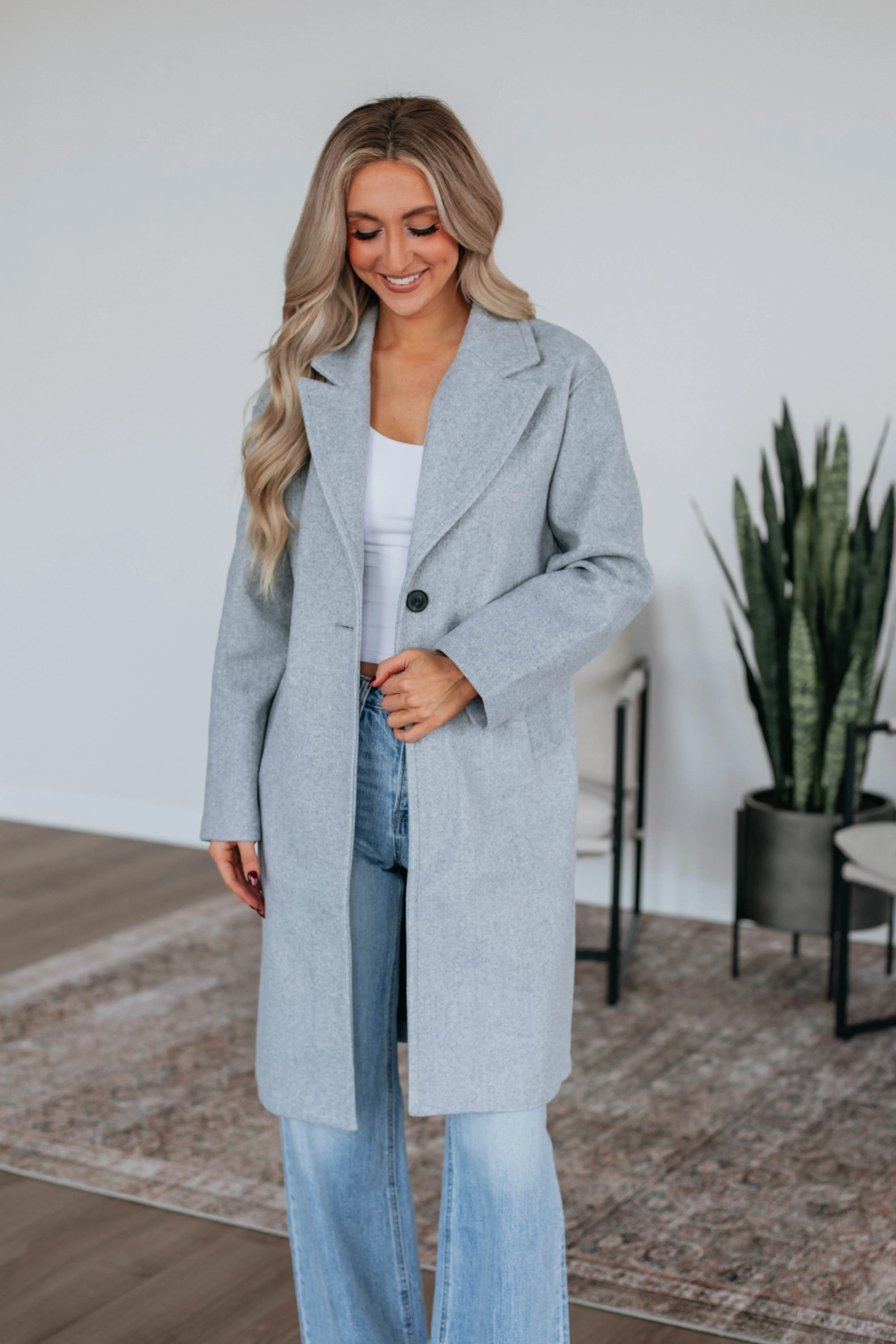 Braving The Cold Coat - Heather Grey