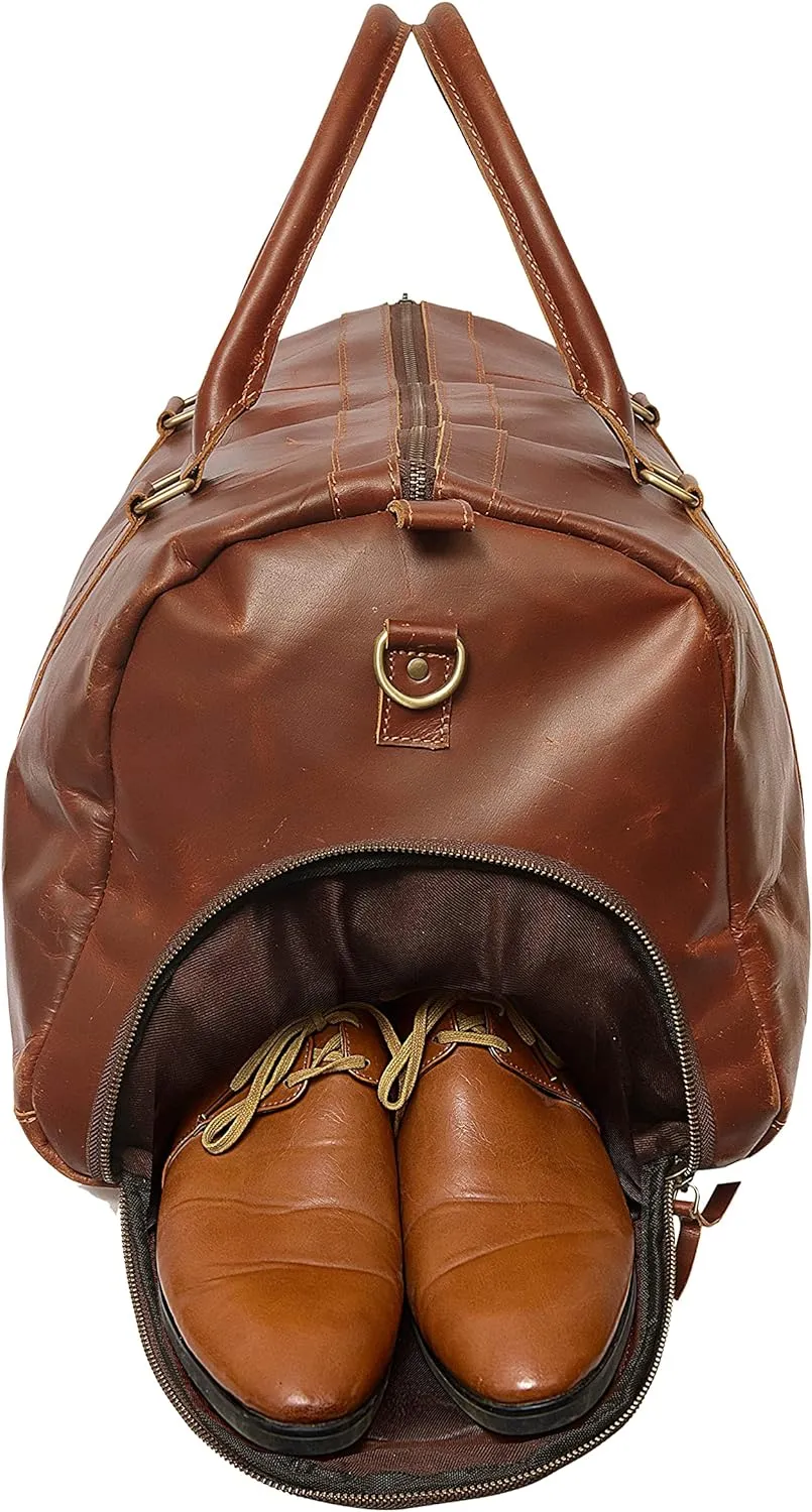 Buffalo Leather 20-Inch Duffel: Your Perfect Weekender for Travel, Gym, and Overnight Trips