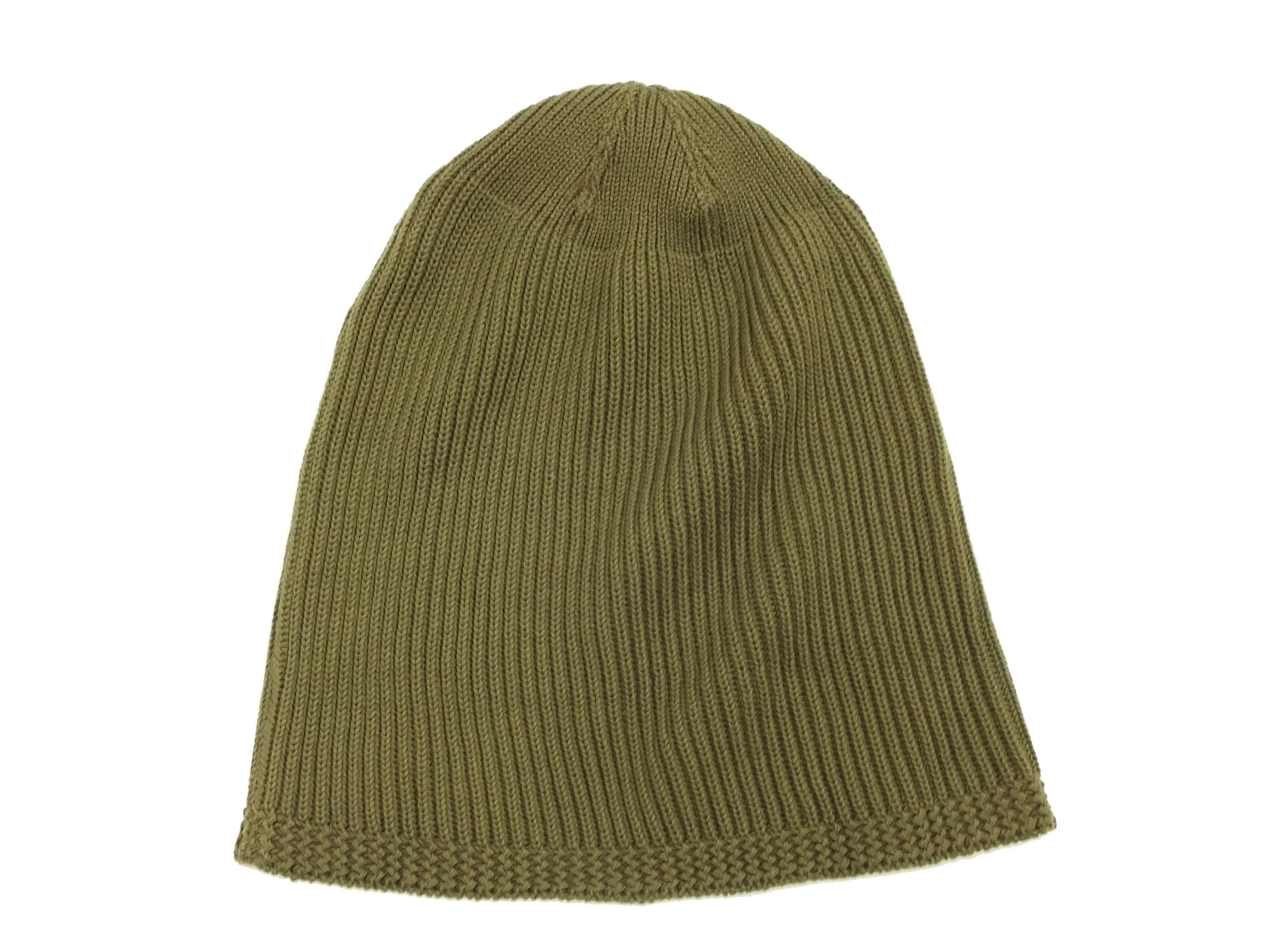 Buzz Rickson Men's Watch Cap Cotton Knit Military Style Hat BR02186 Olive Green