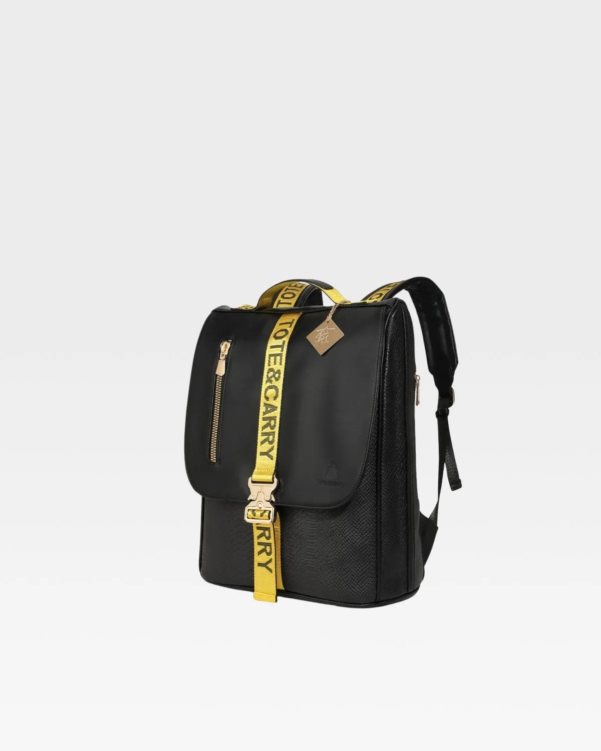 Caution Tape Backpack & Roller Duffle Set in Black and Yellow