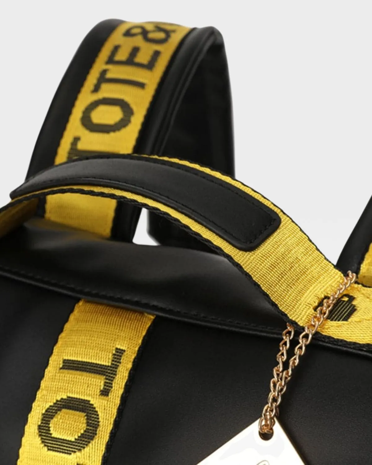 Caution Tape Backpack & Roller Duffle Set in Black and Yellow