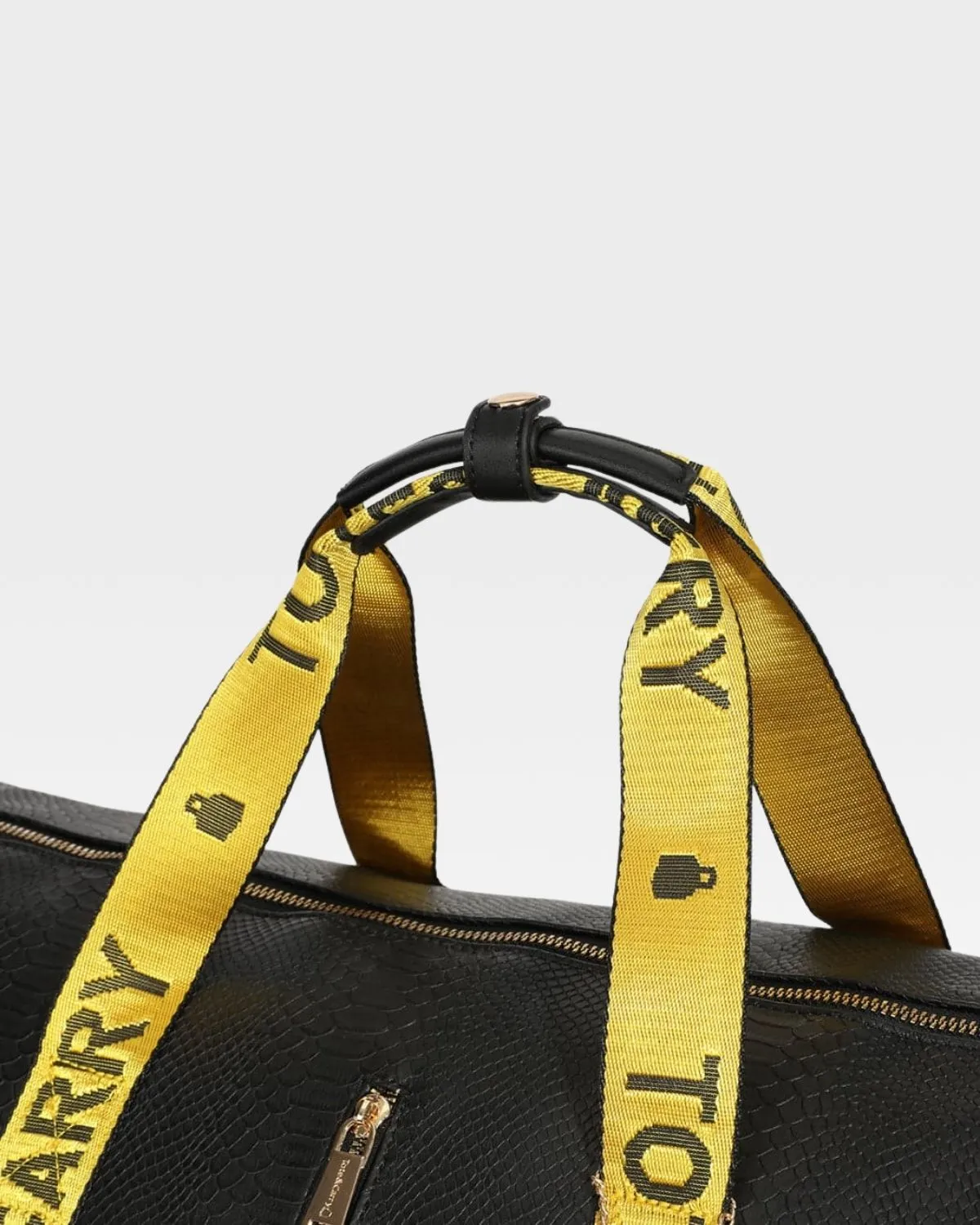 Caution Tape Backpack & Roller Duffle Set in Black and Yellow