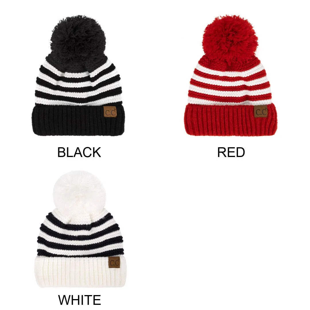 CC Knit Striped Beanie