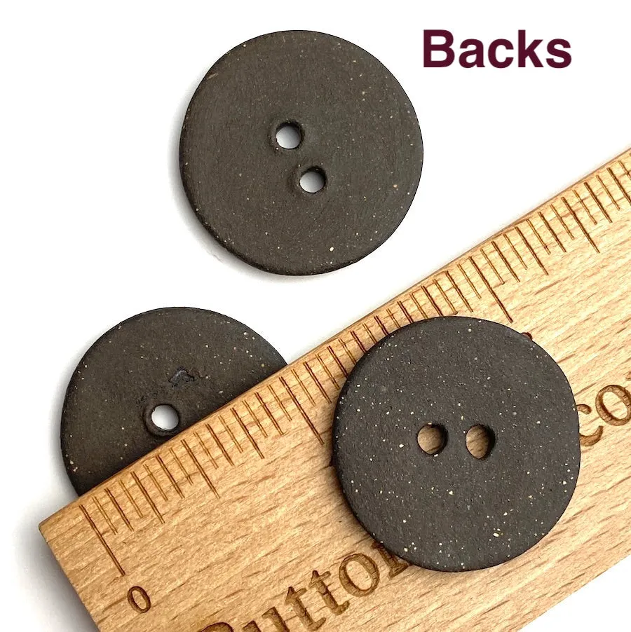 Celadon/Brown Ceramic 1" Buttons Round 2-Hole #RN-CLR