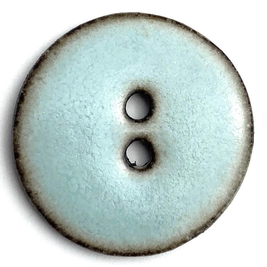 Celadon/Brown Ceramic 1" Buttons Round 2-Hole #RN-CLR