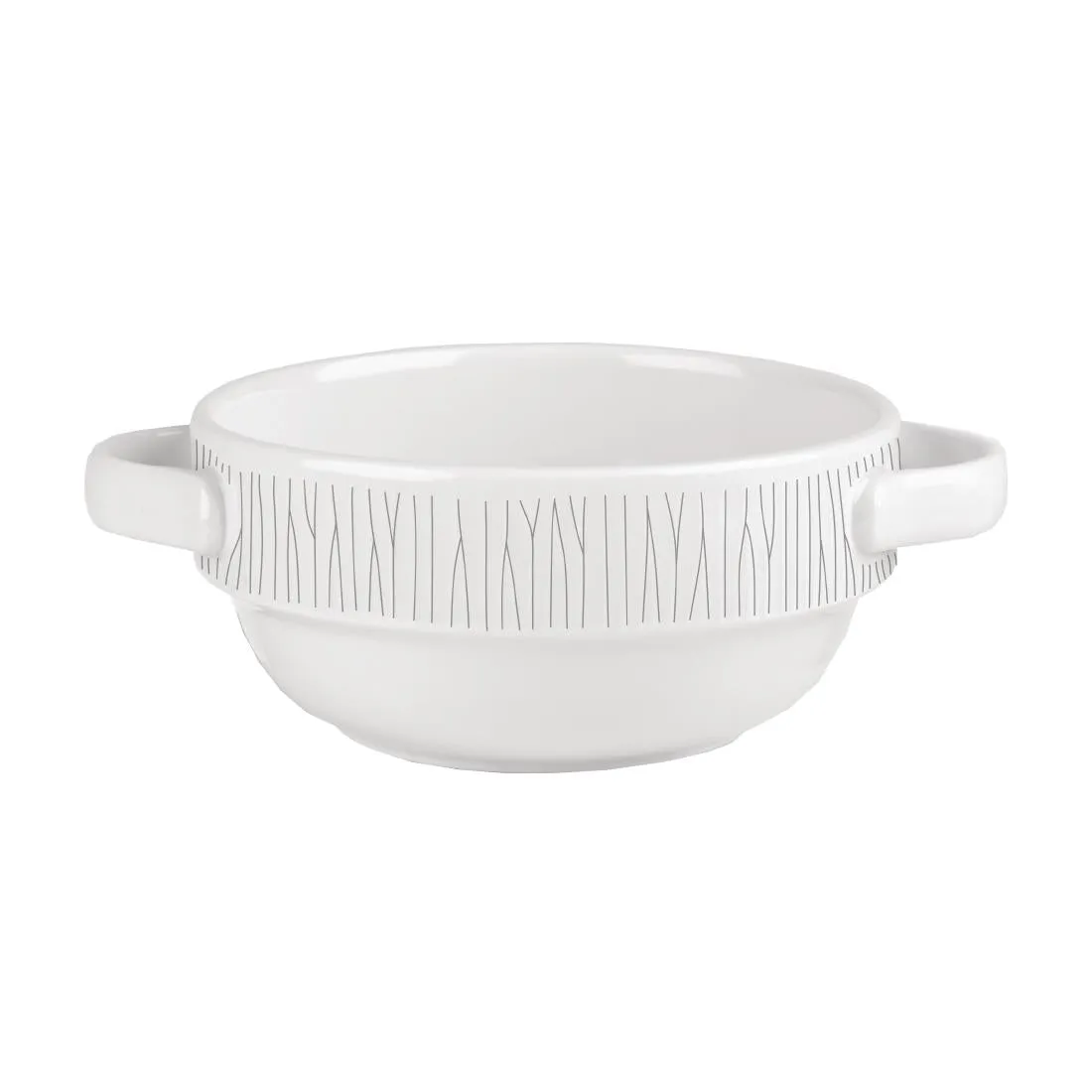 Churchill Bamboo Handled Stacking Soup Bowl 14oz (Pack of 6) - DK412