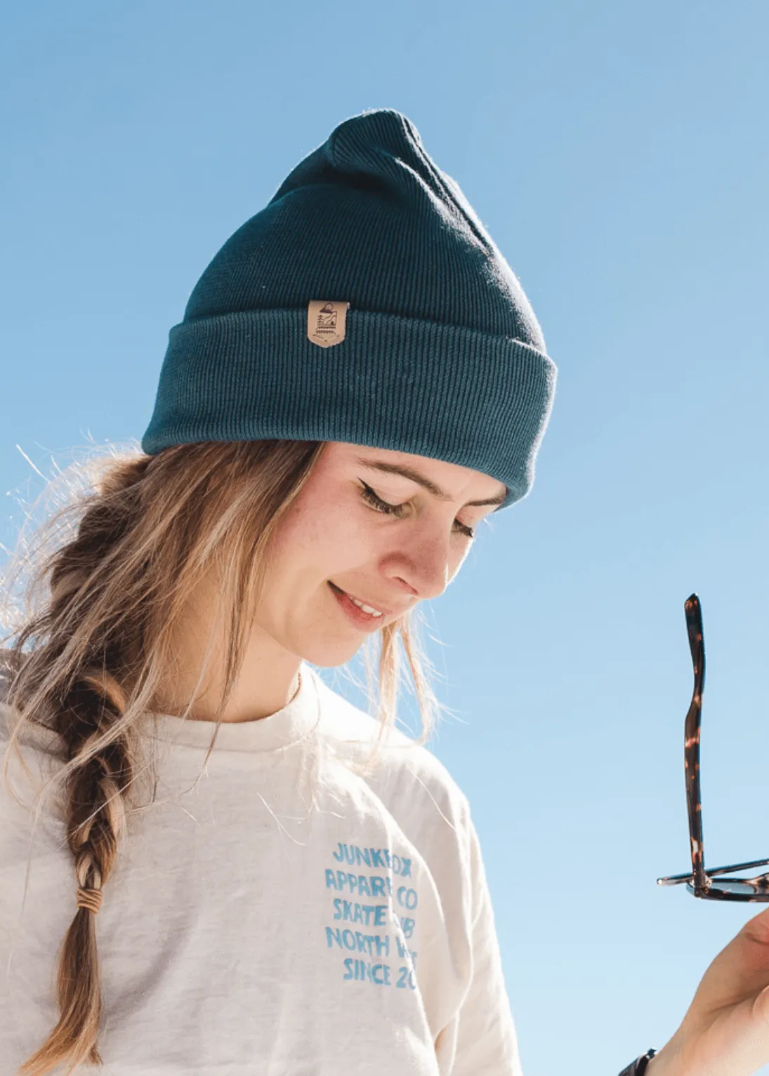 Classic Organic Beanie Hat in Stargazer Blue