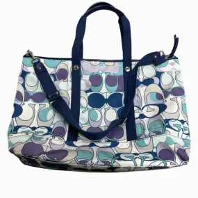 COACH F77285 COACH OP ART PRINT BLUES WEEKENDER DUFFLE