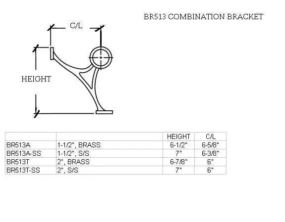 Combination Bracket for 1-1/2" Diameter Tubing