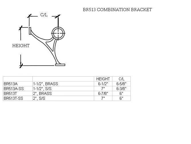 Combination Bracket for 2" Diameter Tubing