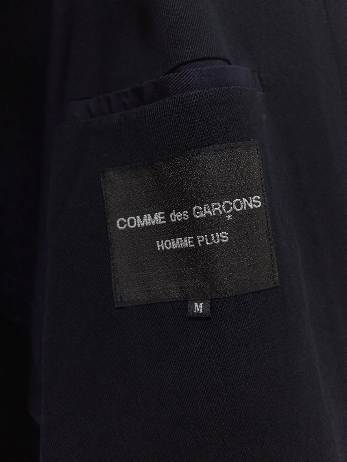 Comme des Garcons Homme Plus 1990 dark navy drawstring hem coat - mens M