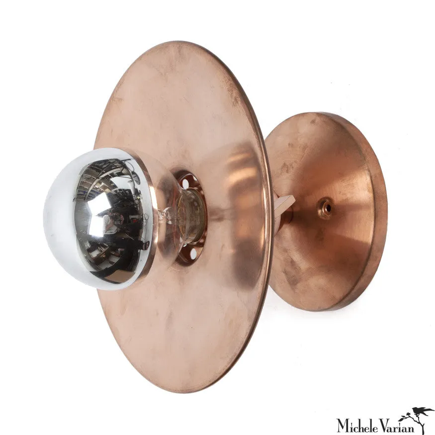 Copper 8 inch Discus Flush Mount Light