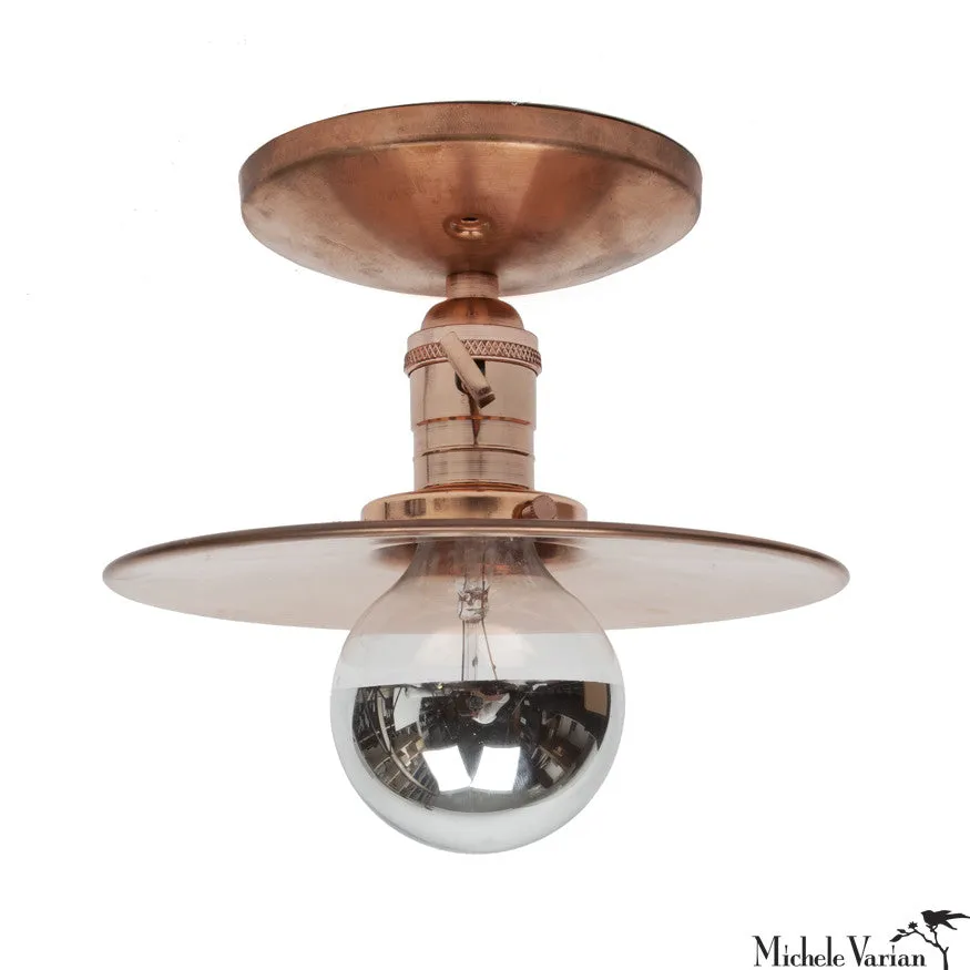 Copper 8 inch Discus Flush Mount Light