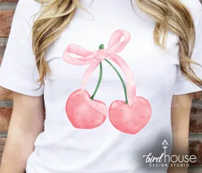 Coquette Cherries Graphic Tee Shirt