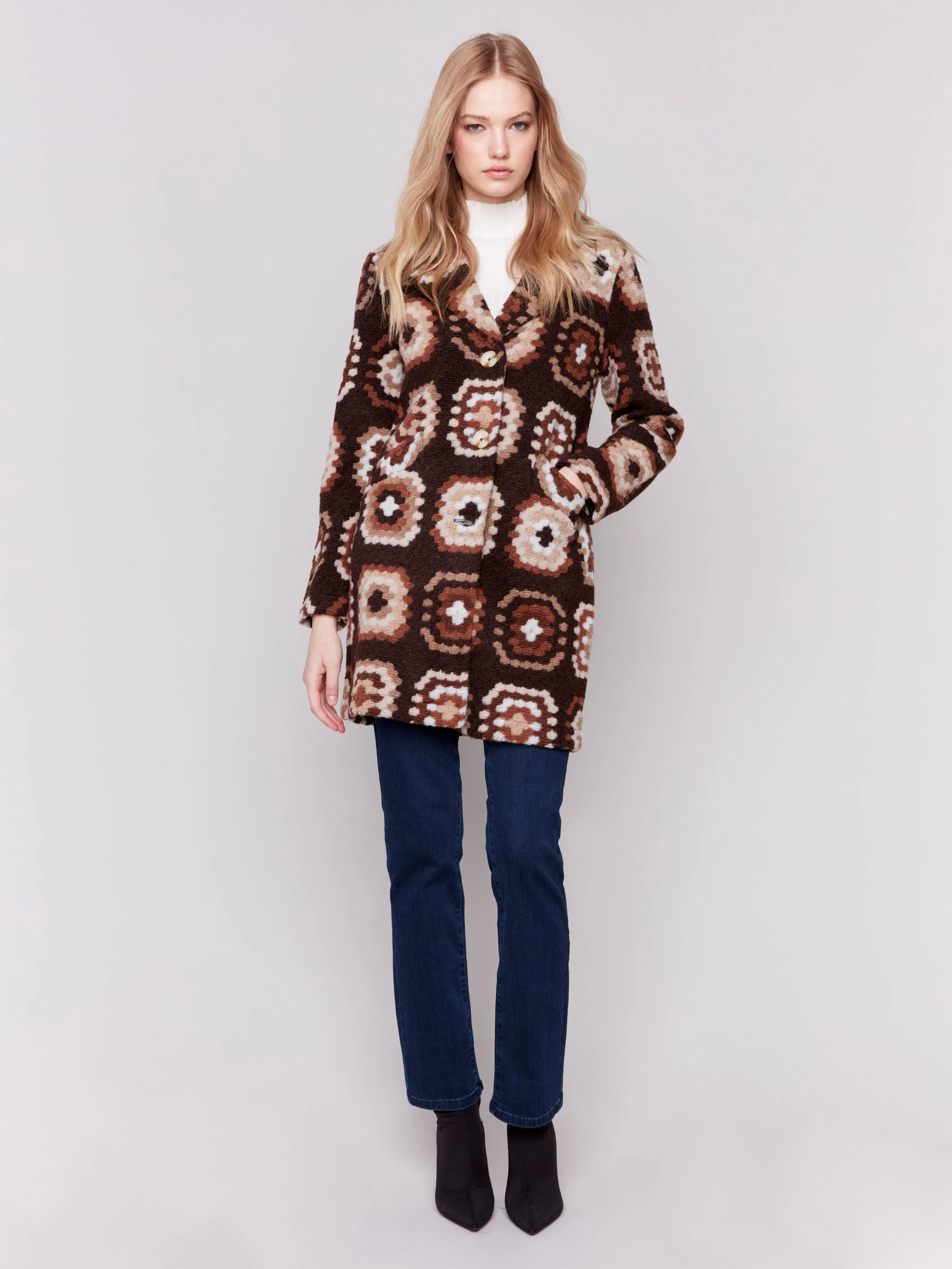 Crochet Coat - Chocolate