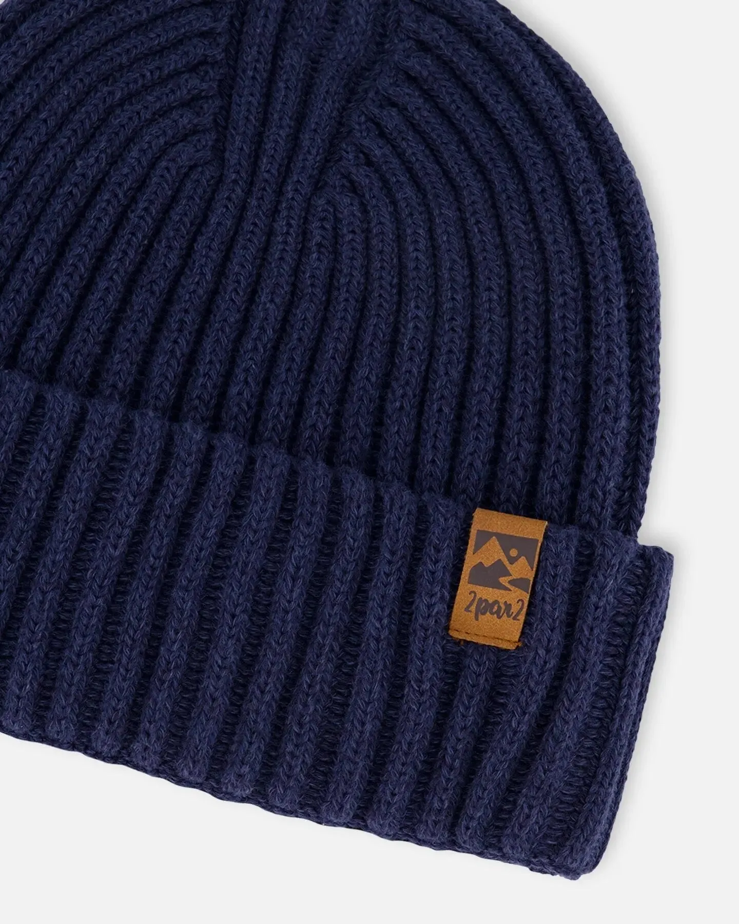 Cuffed Knit Hat Navy Blue