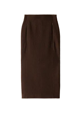 Curl wool pencil skirt