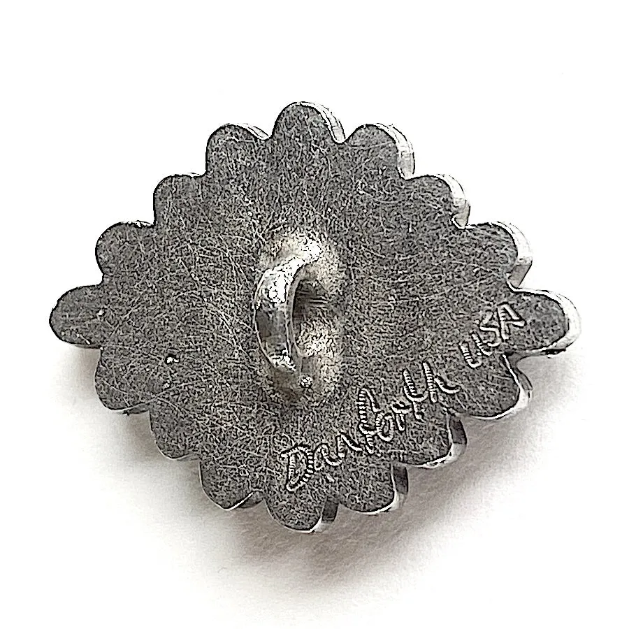 Danforth Pewter Diamond-Shape Concho Button, 1" / 25mm Shank Back # FJ-91