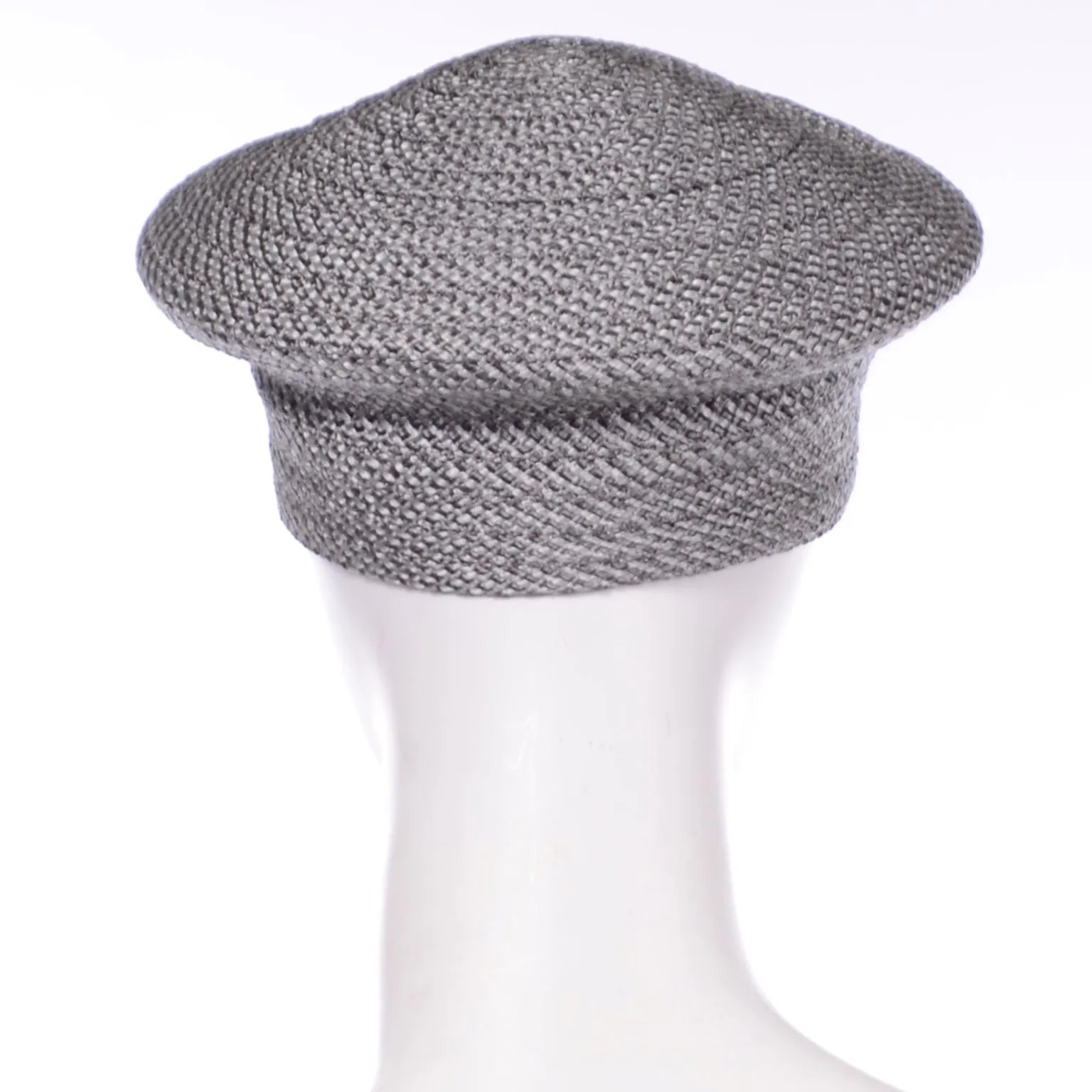 Debbie Rhodes Vintage Grey Woven Beret Style Hat With Flower