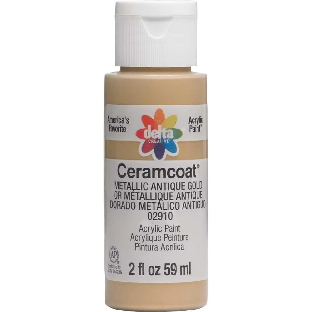 Delta Ceramcoat Metallic Acrylic Paint 2oz - Metallic Antique Gold*